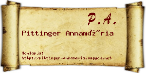 Pittinger Annamária névjegykártya
